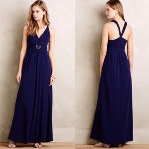Anthropologie Navy Maxi Dress with Pockets